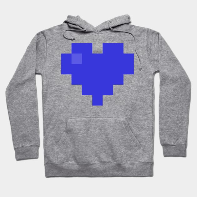 Simple Indigo Pixel Heart Hoodie by gkillerb